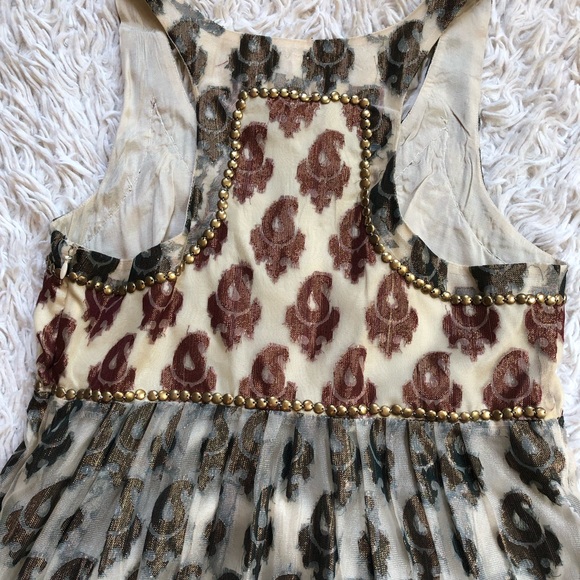 Free People Olive and Copper Metallic Dress - Picture 7 of 8